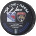 Adam Fox New York Rangers Autographed Fanatics Authentic Practice-Used Warm-Up Puck from Game 1 of the Eastern Conference Finals During the 2024 Stanley Cup Playoffs vs. Florida Panthers