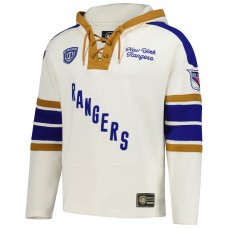 Толстовка New York Rangers Mark Messier 47 Cream Blue Line Heritage Name & Number Lace-Up