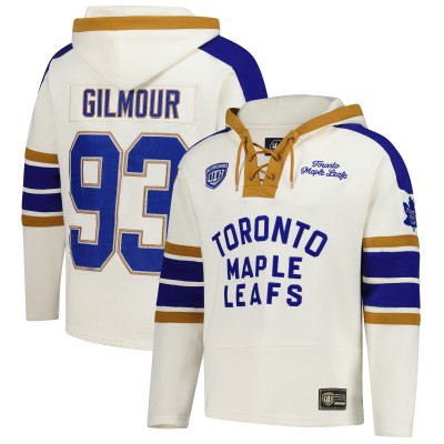 Толстовка Toronto Maple Leafs Doug Gilmour 47 Cream Blue Line Heritage Name & Number Lace-Up