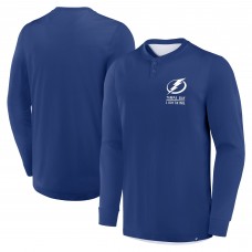 Футболка с длинным рукавом Tampa Bay Lightning Fanatics Blue Adrenaline Push Henley Футболка с длинным рукавом Tampa Bay Lightning Fanatics Blue Adrenaline Push Henley