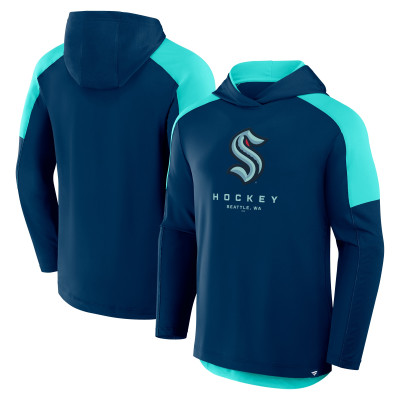 Seattle Kraken Fanatics Deep Sea Blue Meta Game Transitional Pullover Hoodie