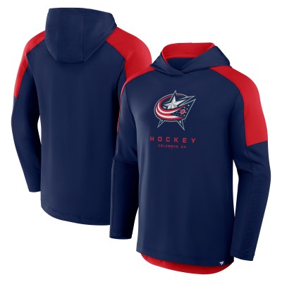 Columbus Blue Jackets Fanatics Navy Meta Game Transitional Pullover Hoodie