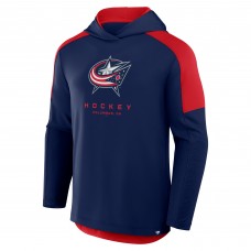 Columbus Blue Jackets Fanatics Navy Meta Game Transitional Pullover Hoodie