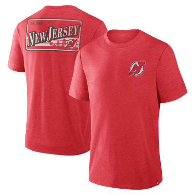 Футболка New Jersey Devils Fanatics Heather Red Fan Lanes Tri-Blend