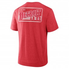 Detroit Red Wings Fanatics Heather Red Fan Lanes Tri-Blend T-Shirt