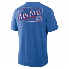 New York Rangers Fanatics Heather Blue Fan Lanes Tri-Blend T-Shirt New York Rangers Fanatics Heather Blue Fan Lanes Tri-Blend T-Shirt