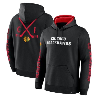 Толстовка Chicago Blackhawks Fanatics Black Big City Legacy Fleece