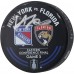 Adam Fox New York Rangers Autographed Fanatics Authentic Practice-Used Warm-Up Puck from Game 5 of the Eastern Conference Finals During the 2024 Stanley Cup Playoffs vs. Florida Panthers