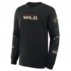 Футболка с длинным рукавом Minnesota Wild Fanatics Black Boxed In Legacy