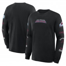 Футболка с длинным рукавом Colorado Avalanche Fanatics Black Boxed In Legacy
