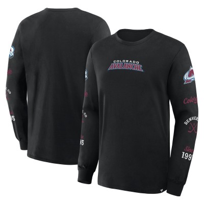 Футболка с длинным рукавом Colorado Avalanche Fanatics Black Boxed In Legacy