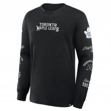 Футболка с длинным рукавом Toronto Maple Leafs Fanatics Black Boxed In Legacy