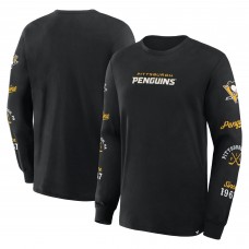 Футболка с длинным рукавом Pittsburgh Penguins Fanatics Black Boxed In Legacy