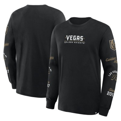 Футболка с длинным рукавом Vegas Golden Knights Fanatics Black Boxed In Legacy