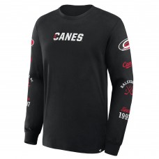Футболка с длинным рукавом Carolina Hurricanes Fanatics Black Boxed In Legacy