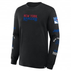 New York Rangers Fanatics Black Boxed In Legacy Long Sleeve T-Shirt