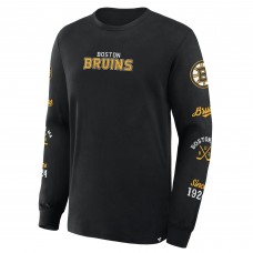 Футболка с длинным рукавом Boston Bruins Fanatics Black Boxed In Legacy
