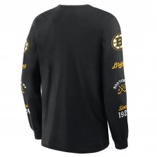 Футболка с длинным рукавом Boston Bruins Fanatics Black Boxed In Legacy