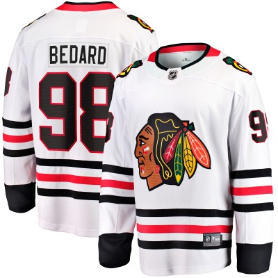 Игровая джерси Chicago Blackhawks Connor Bedard Fanatics White Away Premier Breakaway Player