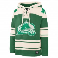 Толстовка Colorado Avalanche Nathan MacKinnon 47 Kelly Green St. Patricks Day Player Name & Number Lacer