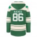 Толстовка New Jersey Devils Jack Hughes 47 Kelly Green St. Patricks Day Player Name & Number Lacer