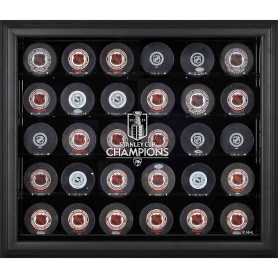 Florida Panthers Fanatics Authentic 2024 Stanley Cup Champions Black Framed 30-Puck Logo Display Case
