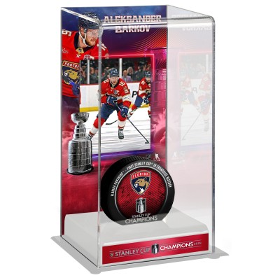 Кейс для шайбы Aleksander Barkov Florida Panthers Fanatics Authentic 2024 Stanley Cup Champions Logo Deluxe Tall