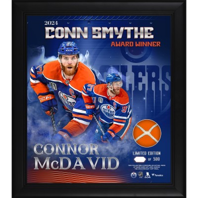 Connor McDavid Edmonton Oilers Fanatics Authentic 2024 Conn Smythe Trophy Winner Framed 15 x 17 Conn Smythe Collage with a Piece of Game-Used Net from the 2024 Stanley Cup Final - Limited Edition of 500
