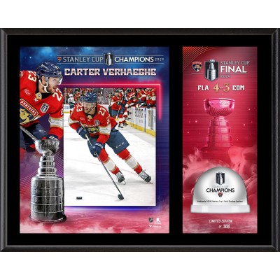 Carter Verhaeghe Florida Panthers Fanatics Authentic 12 x 15 Sublimated Plaque with Game-Used Ice from the 2024 Stanley Cup Final - Limited Edition of 300
