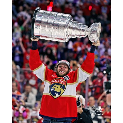 Carter Verhaeghe Florida Panthers Unsigned Fanatics Authentic 2024 Stanley Cup Champions Raising Cup Photograph