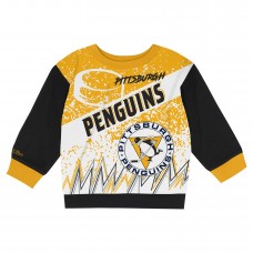 Toddler Pittsburgh Penguins Mitchell & Ness Two-Piece Oversized Block Buster Fleece Sweatshirt & Pants Set Set