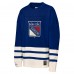 Подростковая New York Rangers Mitchell & Ness Blue Chainstitch Heavyweight Long Sleeve Top