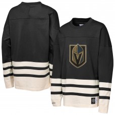 Подростковая Vegas Golden Knights Mitchell & Ness Black Chainstitch Heavyweight Long Sleeve Top