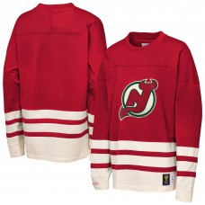 Подростковая New Jersey Devils Mitchell & Ness Red Chainstitch Heavyweight Long Sleeve Top Подростковая New Jersey Devils Mitchell & Ness Red Chainstitch Heavyweight Long Sleeve Top