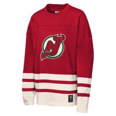 Подростковая New Jersey Devils Mitchell & Ness Red Chainstitch Heavyweight Long Sleeve Top Подростковая New Jersey Devils Mitchell & Ness Red Chainstitch Heavyweight Long Sleeve Top