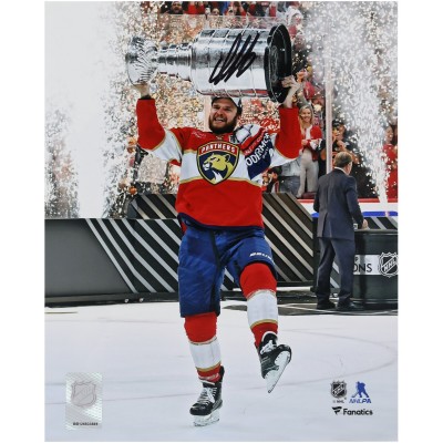 Aleksander Barkov Florida Panthers Autographed Fanatics Authentic 2024 Stanley Cup Champions 8 x 10 Raising Cup Photograph