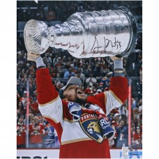 Sam Reinhart Florida Panthers Autographed Fanatics Authentic 2024 Stanley Cup Champions 16 x 20 Raising Cup Photograph