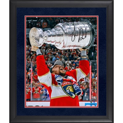 Sam Reinhart Florida Panthers Autographed Fanatics Authentic 2024 Stanley Cup Champions Framed 16 x 20 Raising Cup Photograph