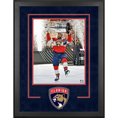 Aleksander Barkov Florida Panthers Autographed Fanatics Authentic 2024 Stanley Cup Champions Deluxe Framed 16 x 20 Raising Cup Photograph