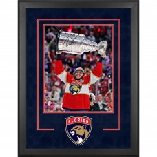 Carter Verhaeghe Florida Panthers Autographed Fanatics Authentic 2024 Stanley Cup Champions Deluxe Framed 16 x 20 Raising Cup Photograph