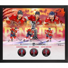 Шайба Florida Panthers 2024 Stanley Cup Champions Autographed Authentic Framed Shadowbox with 3s - Limited Edition of 500