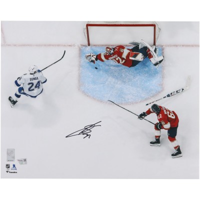 Sergei Bobrovsky Florida Panthers Autographed Fanatics Authentic 2024 Stanley Cup Playoffs Round One 16 x 20 Diving Save Photograph