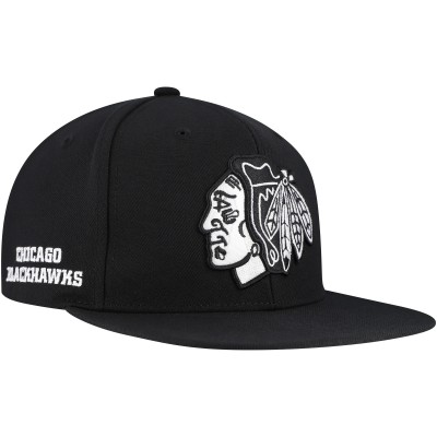 Бейсболка Chicago Blackhawks Mitchell & Ness Team - Black