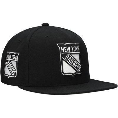 New York Rangers Mitchell & Ness Black Team Snapback Hat