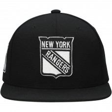 New York Rangers Mitchell & Ness Black Team Snapback Hat New York Rangers Mitchell & Ness Black Team Snapback Hat