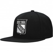 New York Rangers Mitchell & Ness Black Team Snapback Hat New York Rangers Mitchell & Ness Black Team Snapback Hat