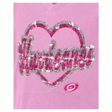 Футболка Подростковая Girls Carolina Hurricanes New Era Pink Flip Sequin V-Neck
