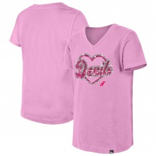 Футболка Подростковая Girls New Jersey Devils New Era Pink Flip Sequin V-Neck