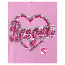 Футболка Girls New York Rangers New Era Pink Flip Sequin V-Neck Футболка Girls New York Rangers New Era Pink Flip Sequin V-Neck