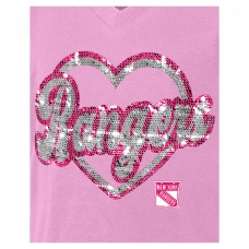 Футболка Girls New York Rangers New Era Pink Flip Sequin V-Neck Футболка Girls New York Rangers New Era Pink Flip Sequin V-Neck